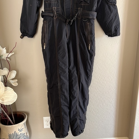 ossi skiwear belted suit black Sz M - Picture 2 of 15